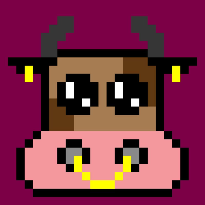pixel cow #2 static token preview