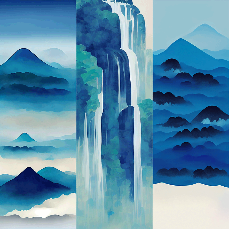AI Japanese Waterfall #16 static token preview