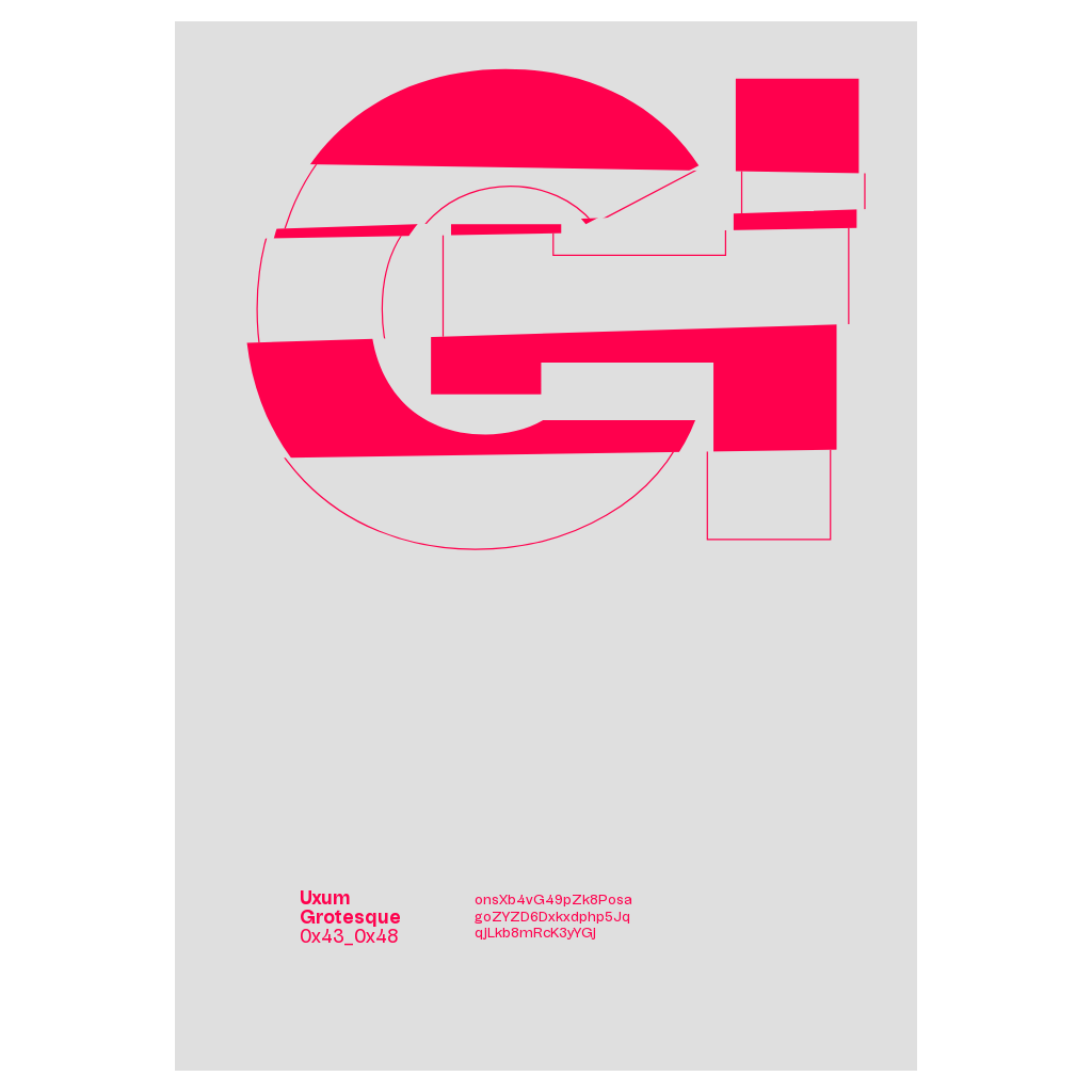 GlyphJam - Uxum Grotesque #18 static token preview