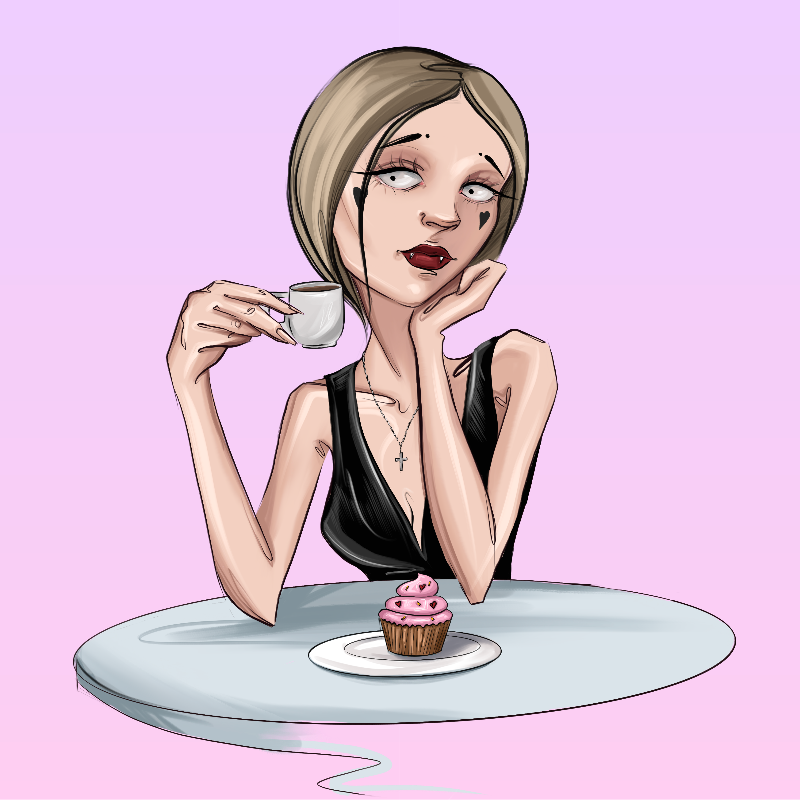 Girl at the table #18 static token preview