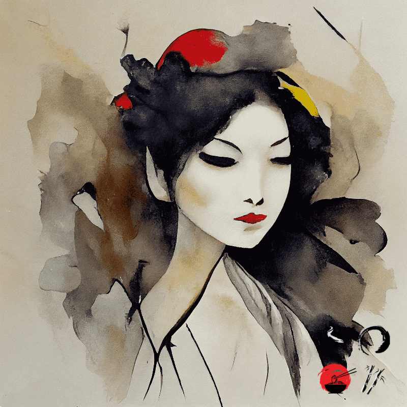 Geisha and feather #10 static token preview