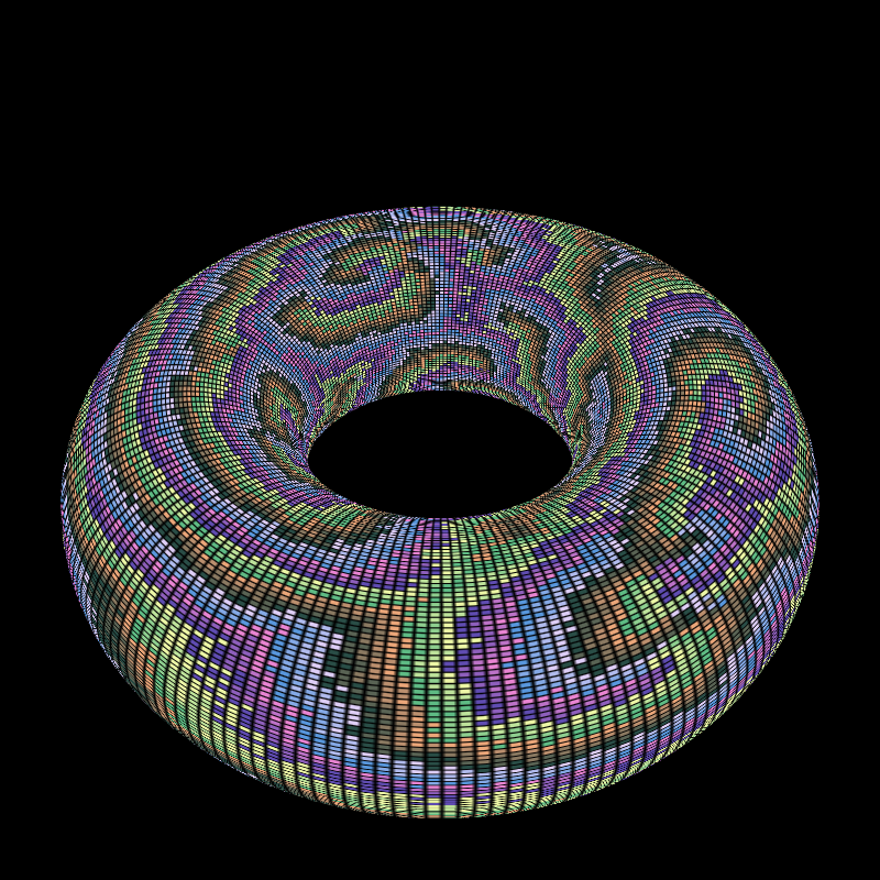 Reaction Diffusion on a Torus #1 static token preview