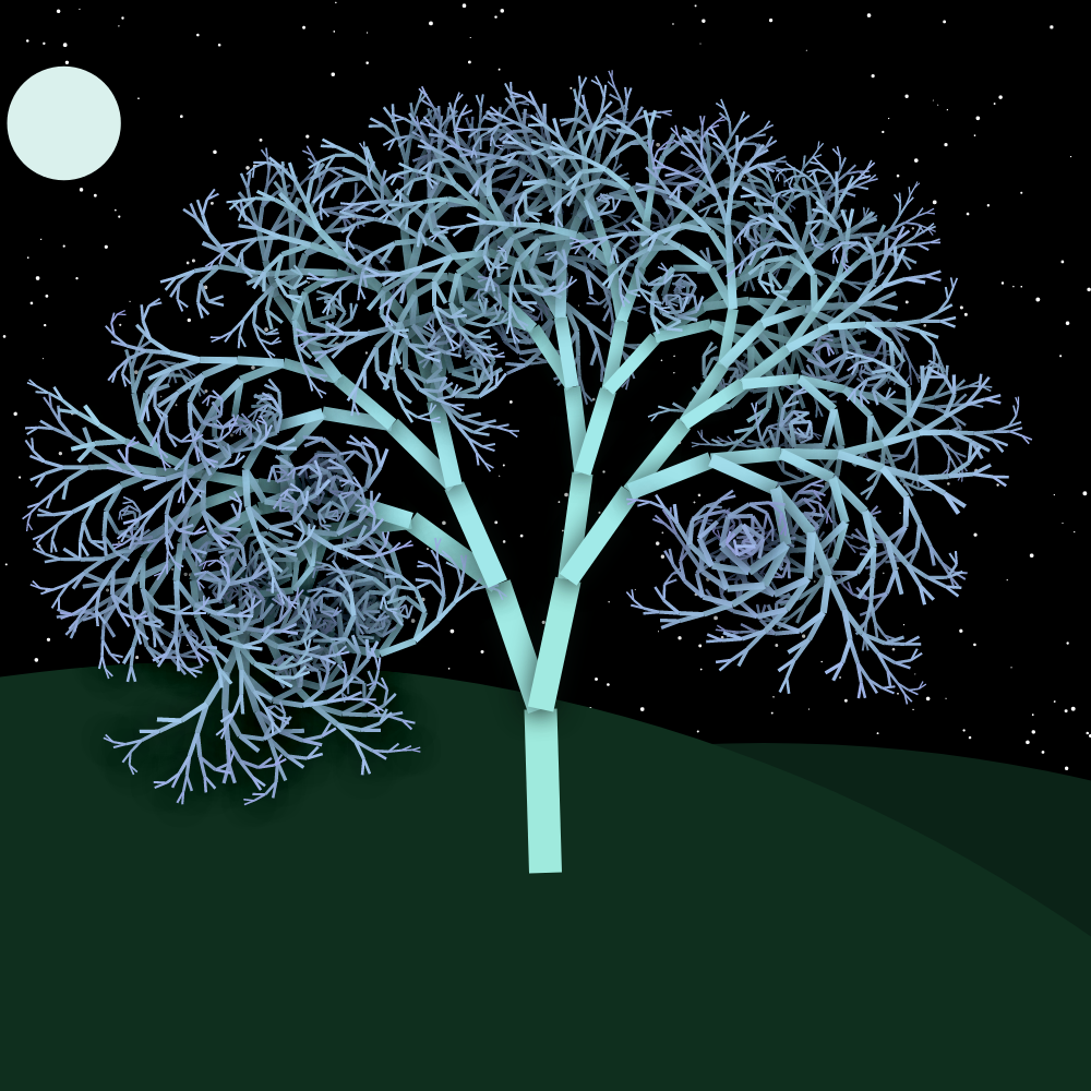 Moonlit Trees of Iterative Fractal Chaos #14 static token preview