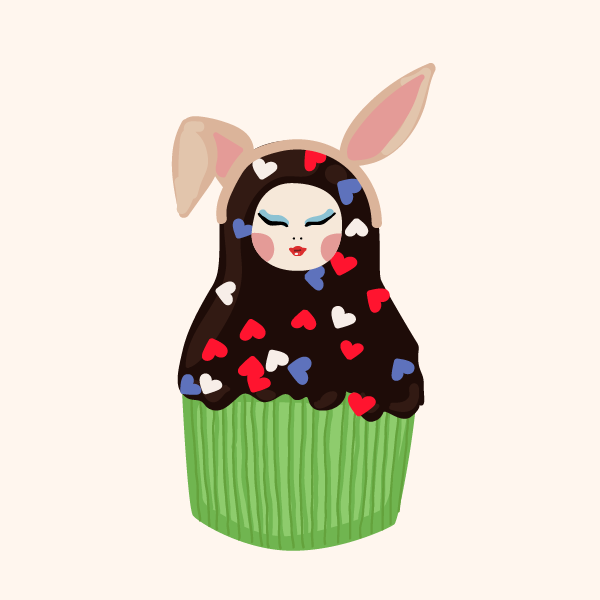 Cute Matryoshka Doll Cupcake Series #23 static token preview