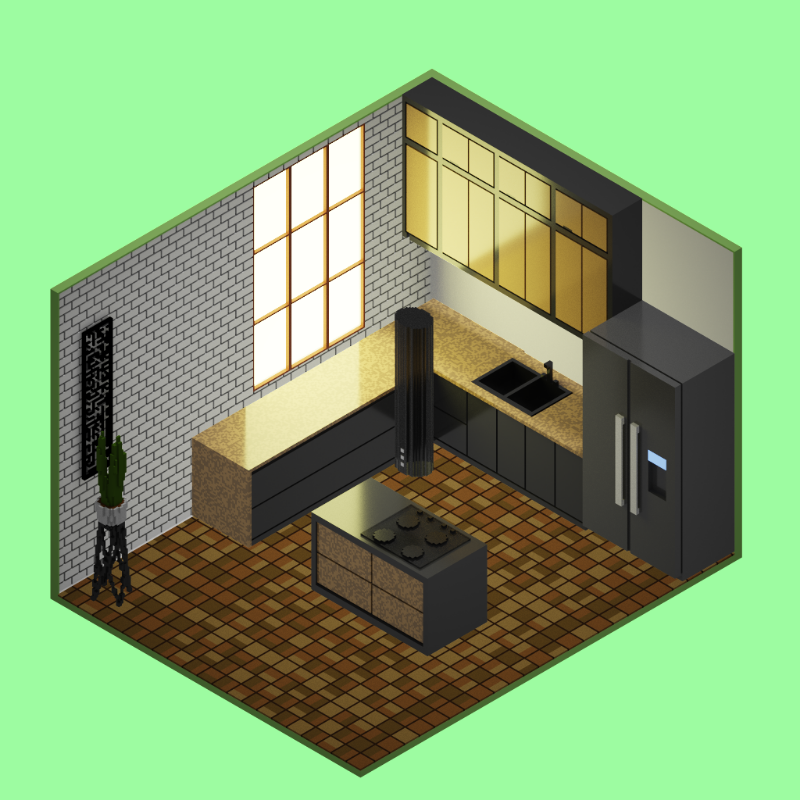 Isometric kitchen #7 static token preview