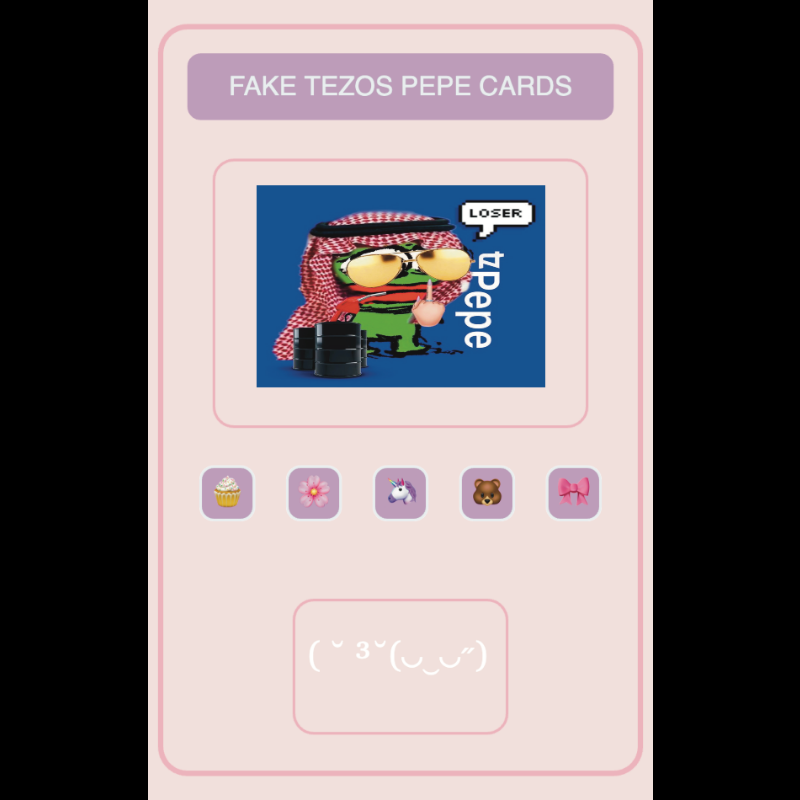 Fake Tezos Pepe Cards #9 static token preview