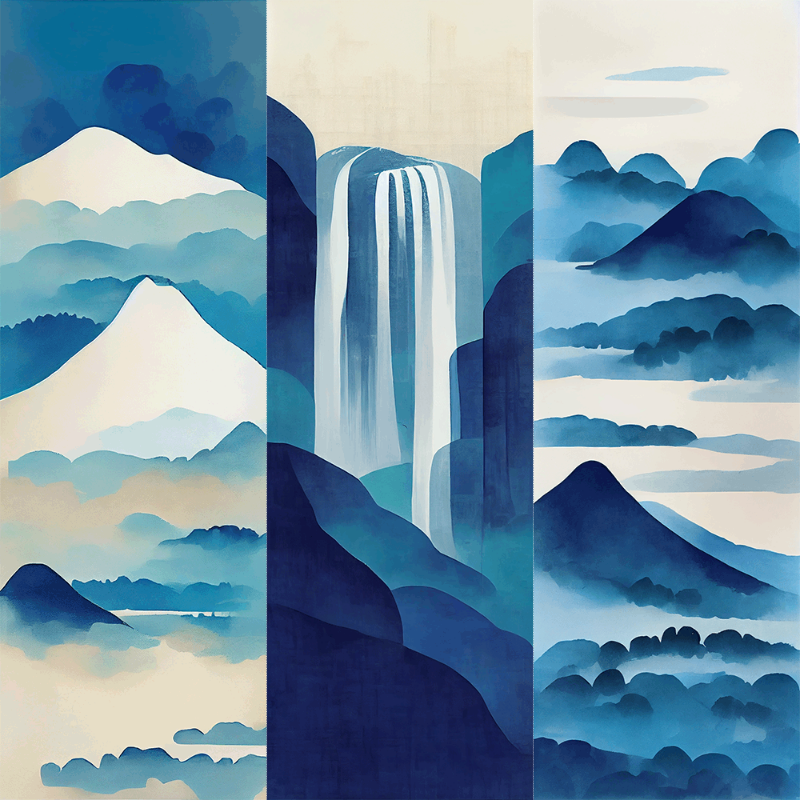 AI Japanese Waterfall #13 static token preview