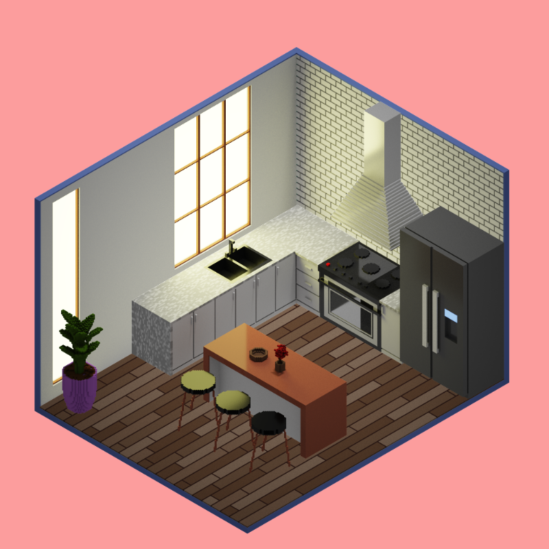 Isometric kitchen #15 static token preview