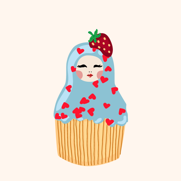 Cute Matryoshka Doll Cupcake Series #16 static token preview