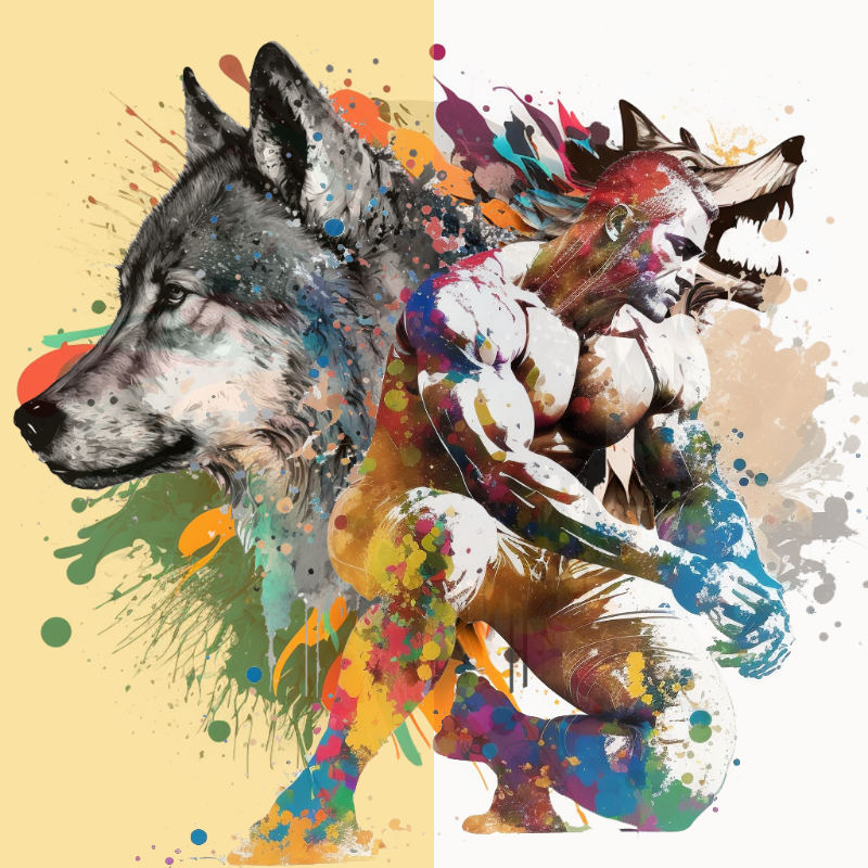 The Wolf and The Wrestler Bloke #18 static token preview