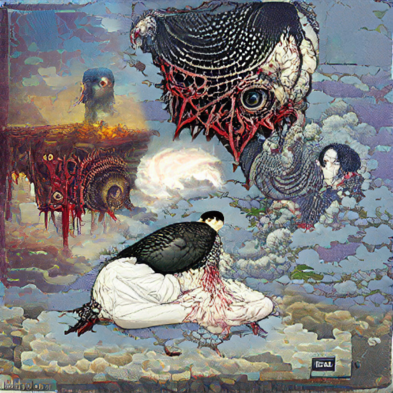 Pigeon Sat on a Brain Reflecting Existence #4 static token preview