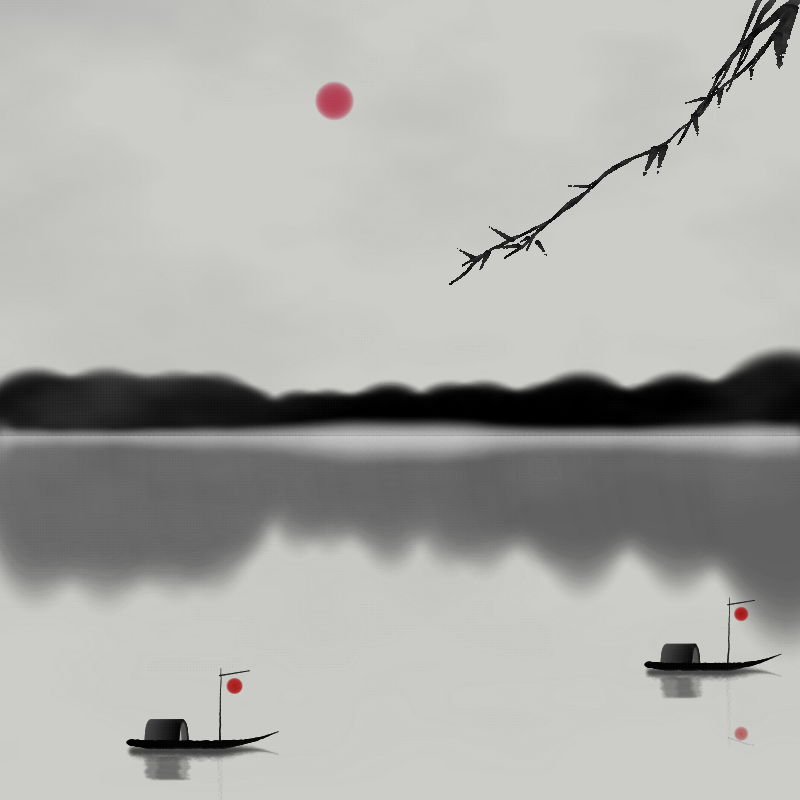 Lakes and Mountains Ink Painting #17 static token preview