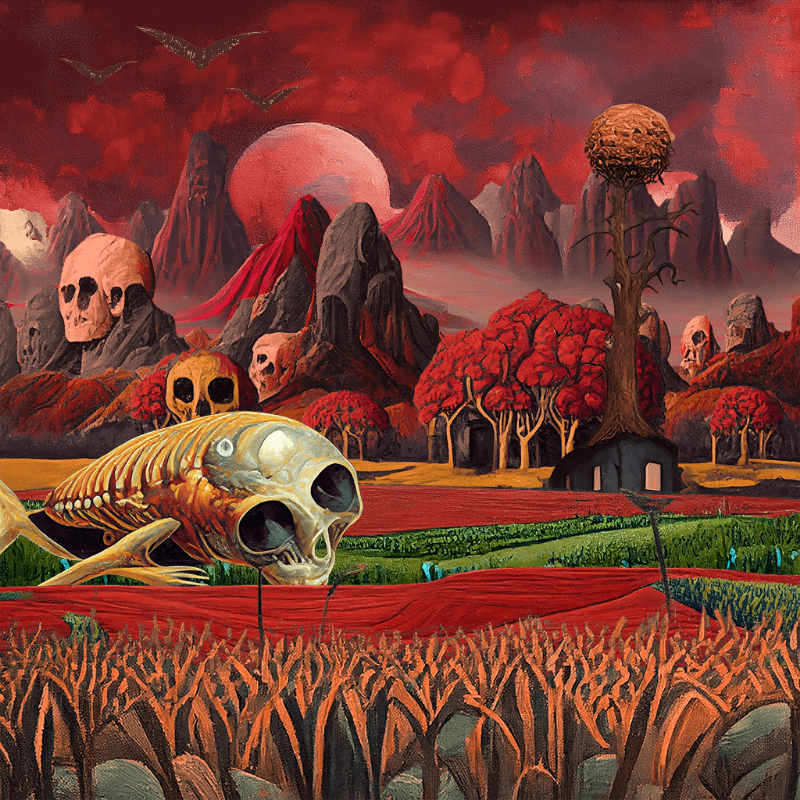 Skull Birds and Fishes #7 static token preview