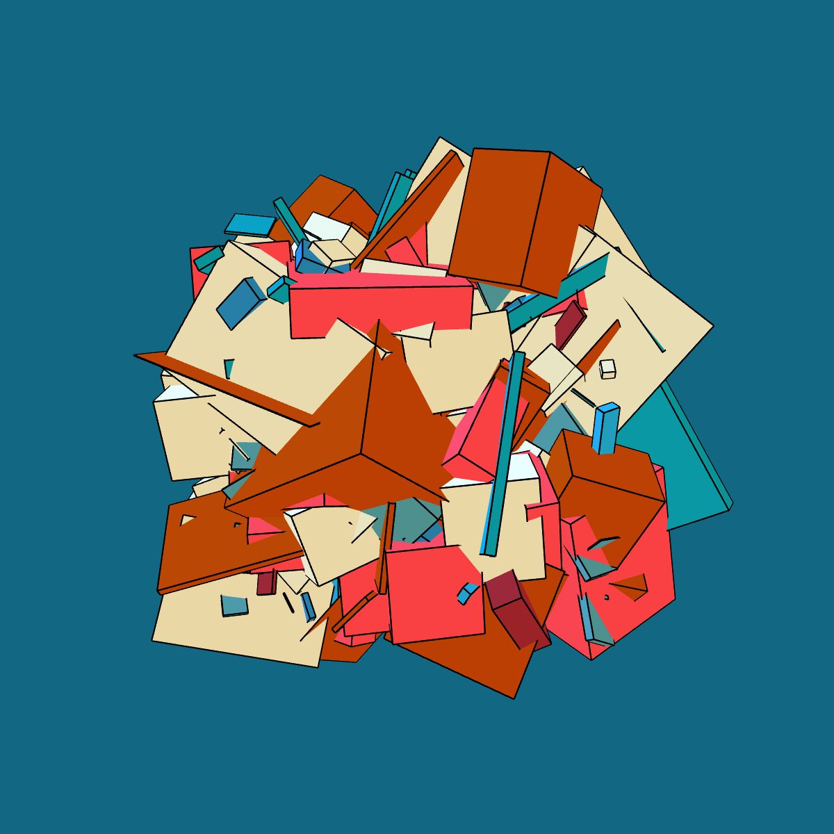 Asymmetric stacked boxes #7 static token preview