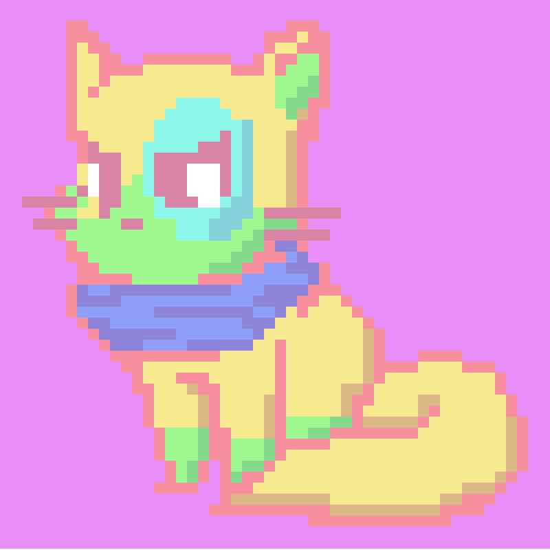 Pastel Pixel Kittens #7 static token preview