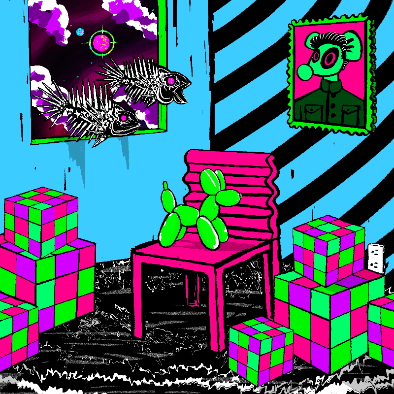 pink chair in the blue room #1 static token preview