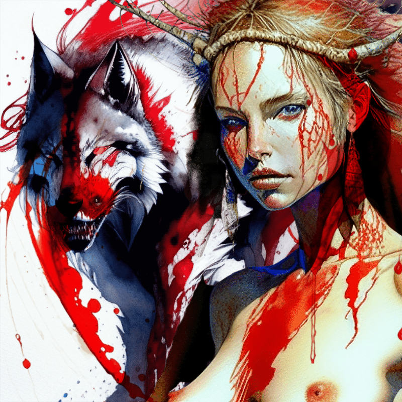 Wild Girl and Wolf #3 static token preview