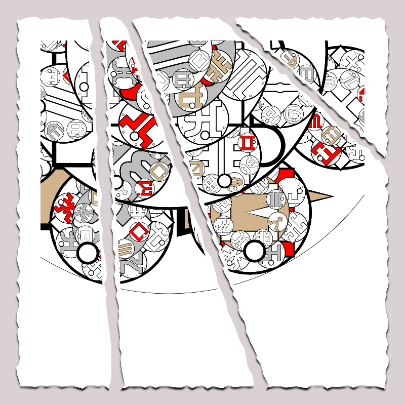 Fractals and fractures -"Alphabetic Signs" #7 static token preview