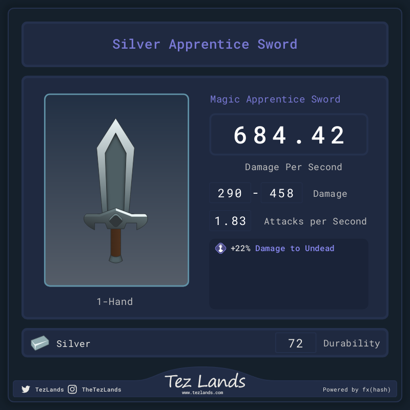 Tez Lands - Apprentice Sword #15 static token preview