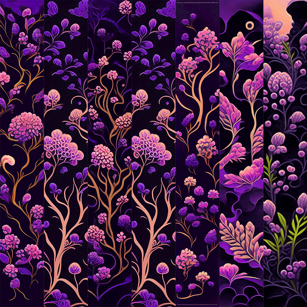 AI Purple Flowers #3 static token preview