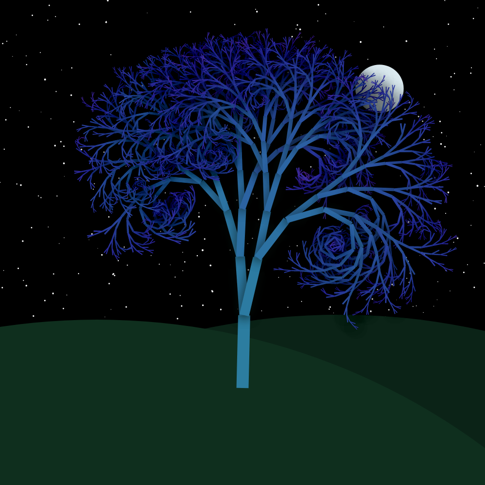 Moonlit Trees of Iterative Fractal Chaos #10 static token preview