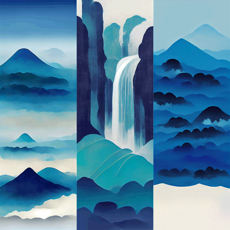 AI Japanese Waterfall #5 static token preview