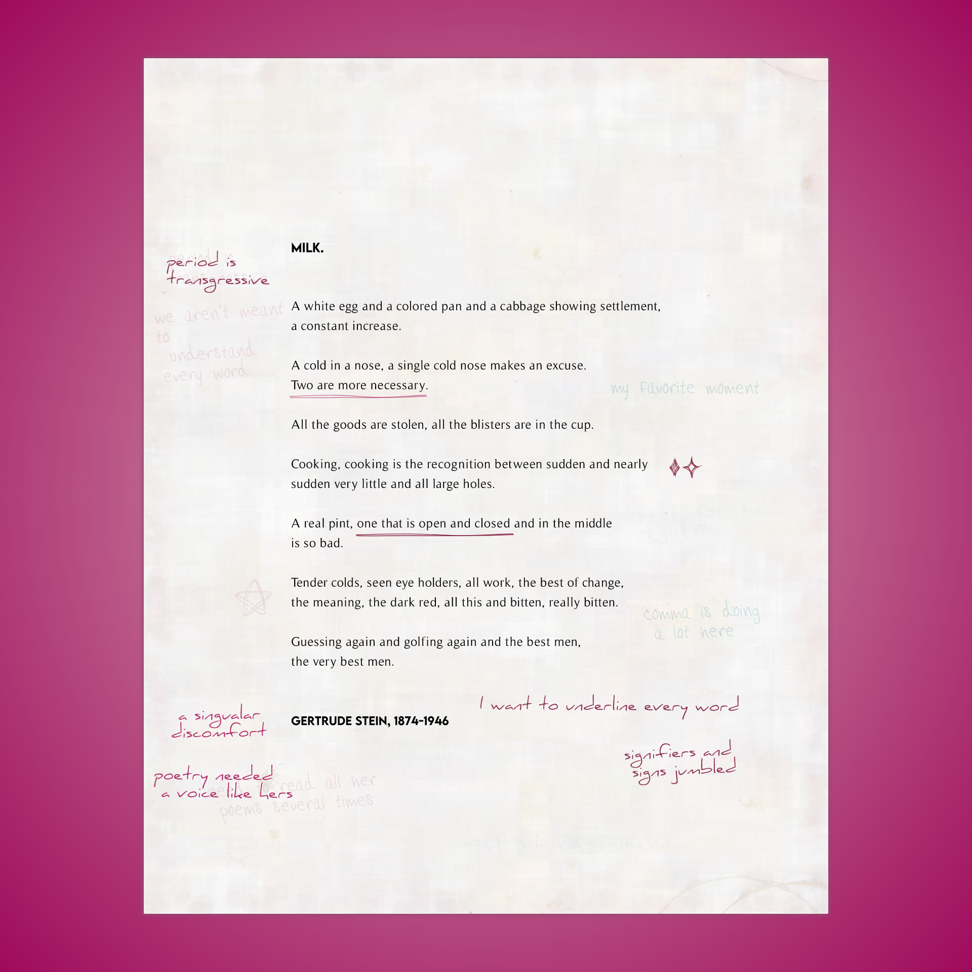 MILK. by Gertrude Stein #4 static token preview