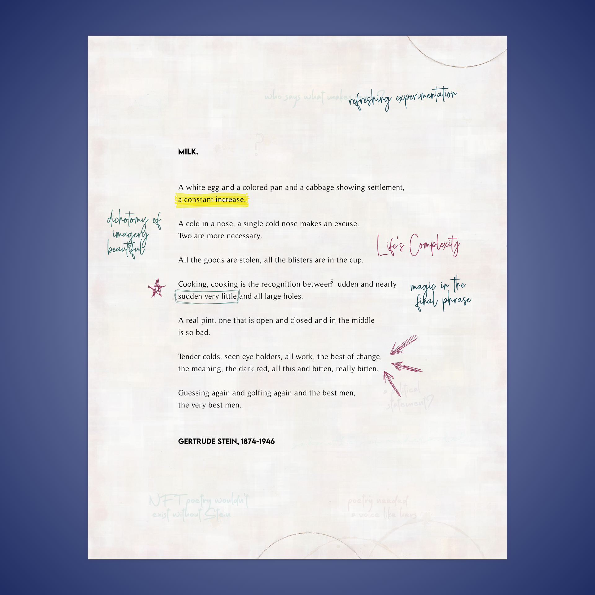 MILK. by Gertrude Stein #10 static token preview
