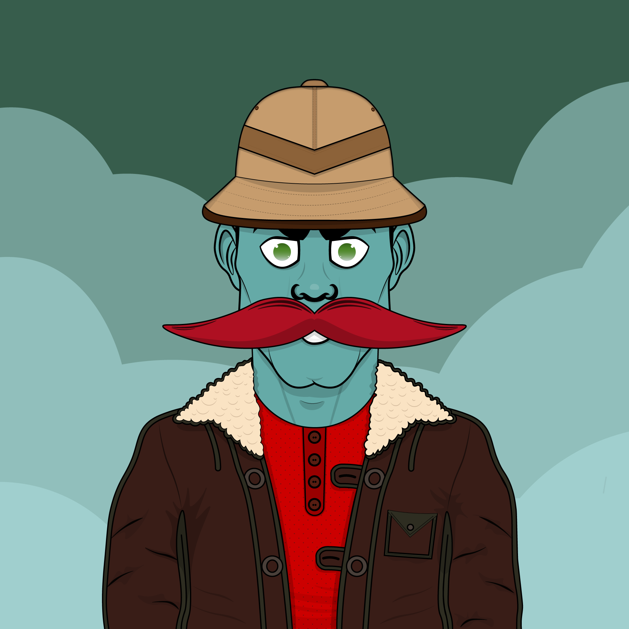 Mustachioed #10 static token preview