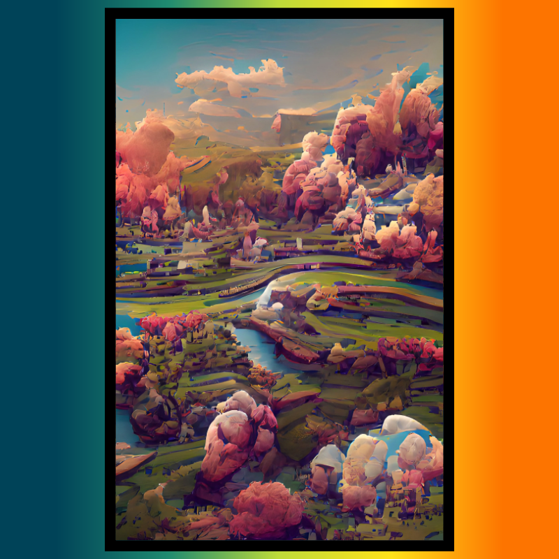 Framed landscape SciFy Art A.I #13 static token preview