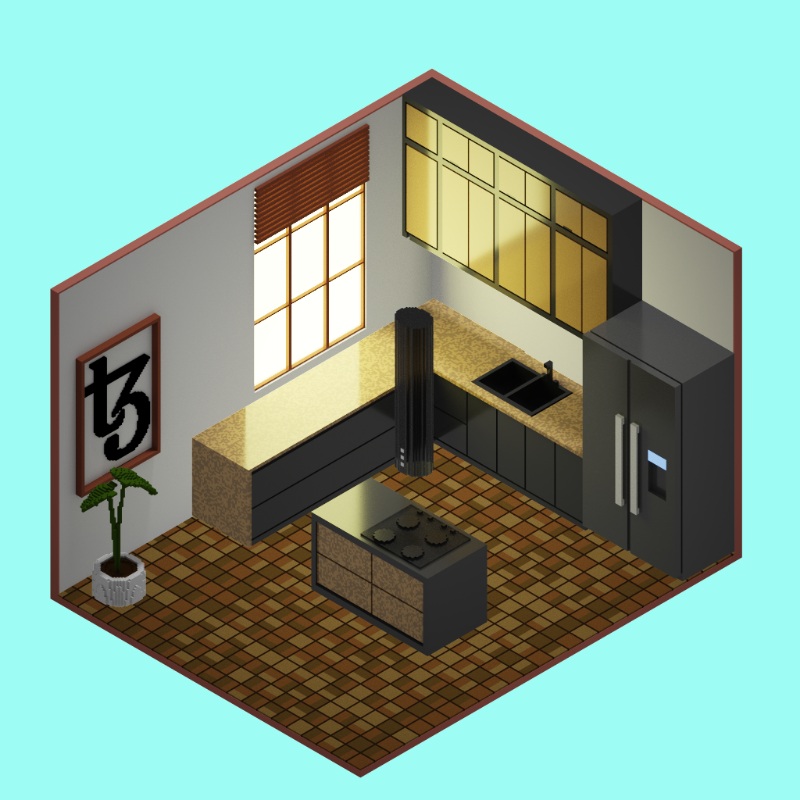 Isometric kitchen #14 static token preview