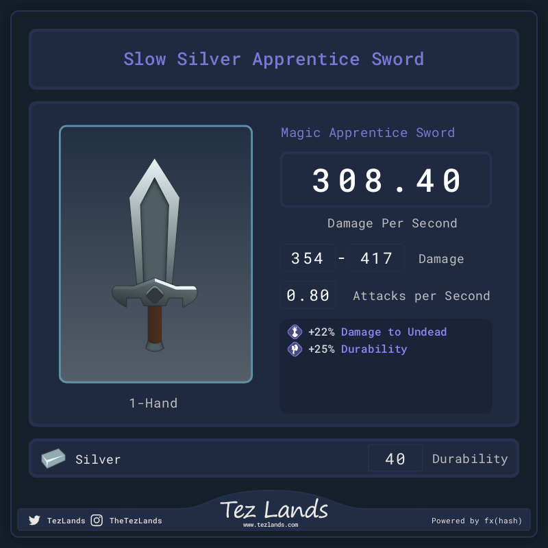 Tez Lands - Apprentice Sword #1 static token preview