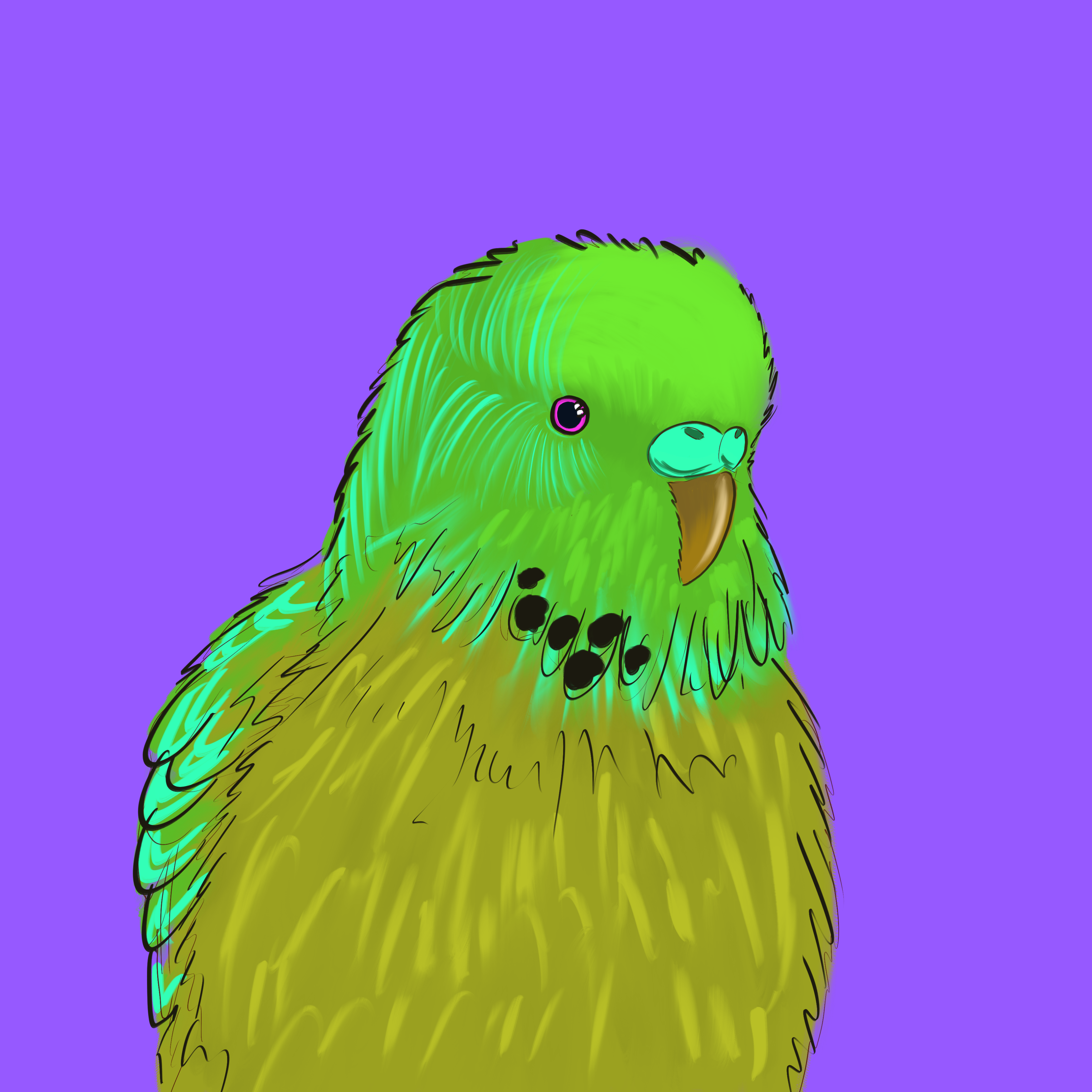Neon Parrot #12 static token preview