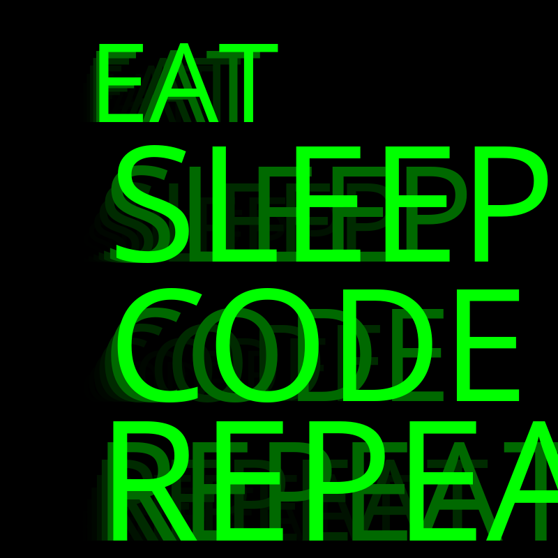 Eat Sleep Code Repeat #17 static token preview