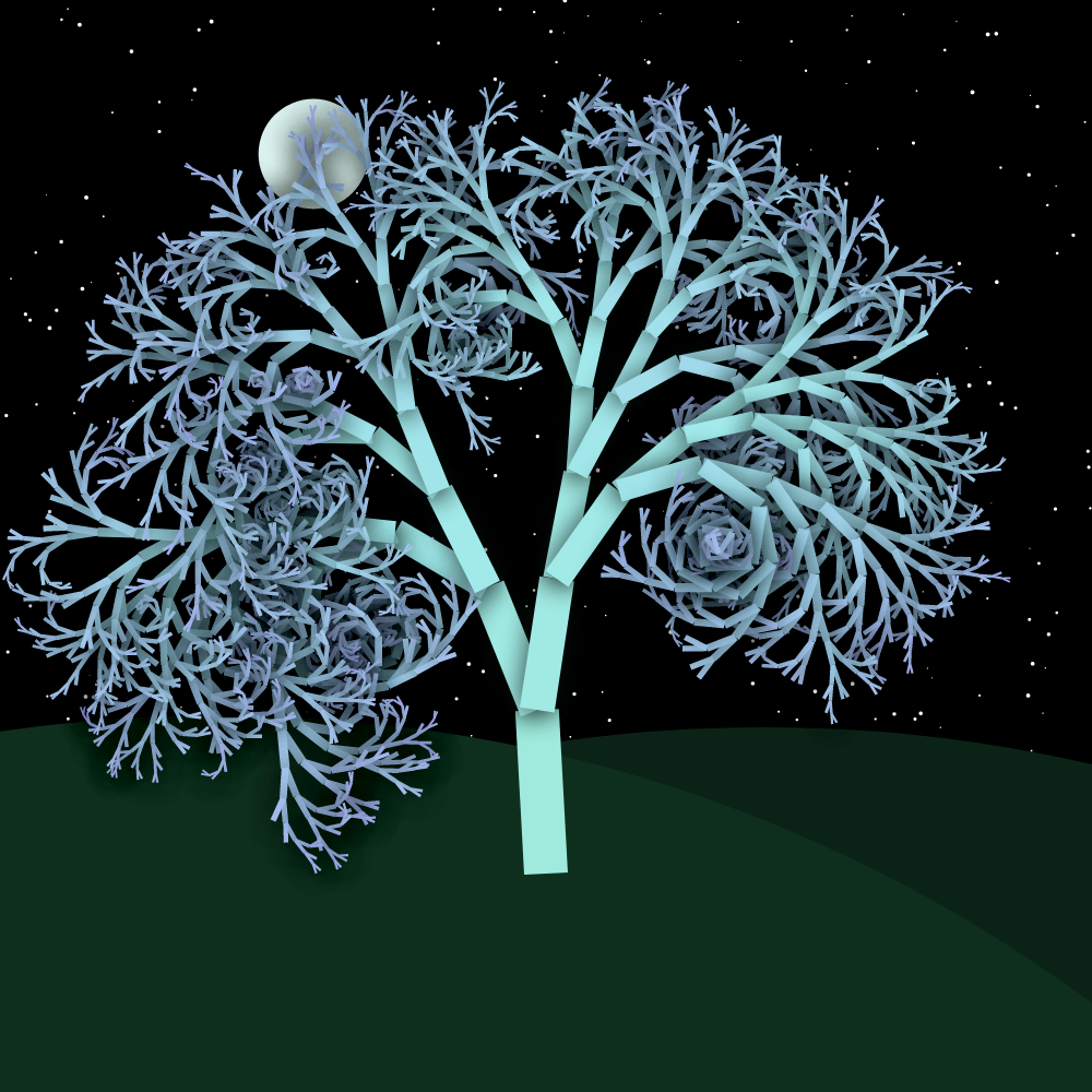 Moonlit Trees of Iterative Fractal Chaos #12 static token preview