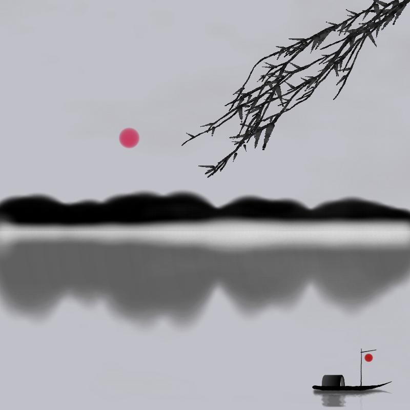 Lakes and Mountains Ink Painting #22 static token preview