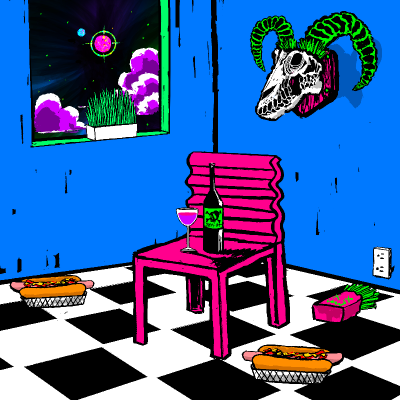 pink chair in the blue room #37 static token preview