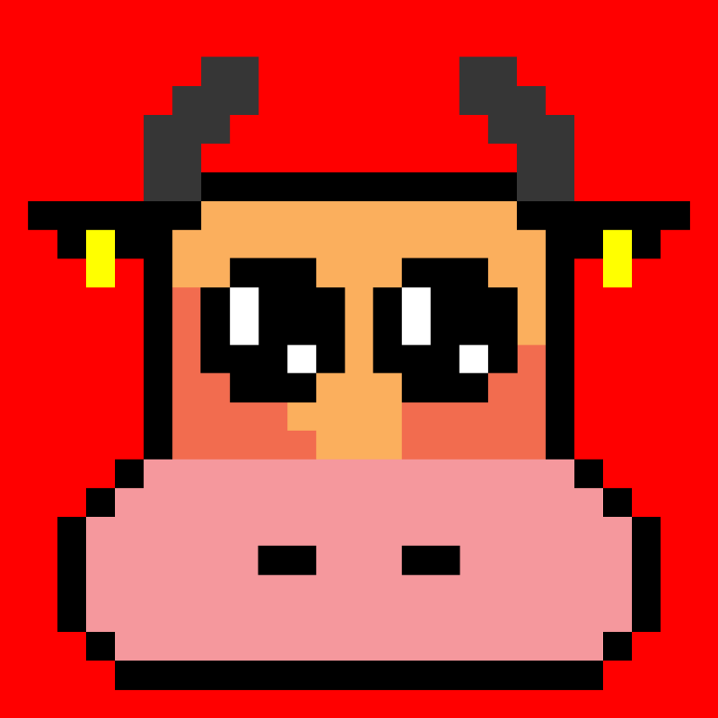 pixel cow #13 static token preview