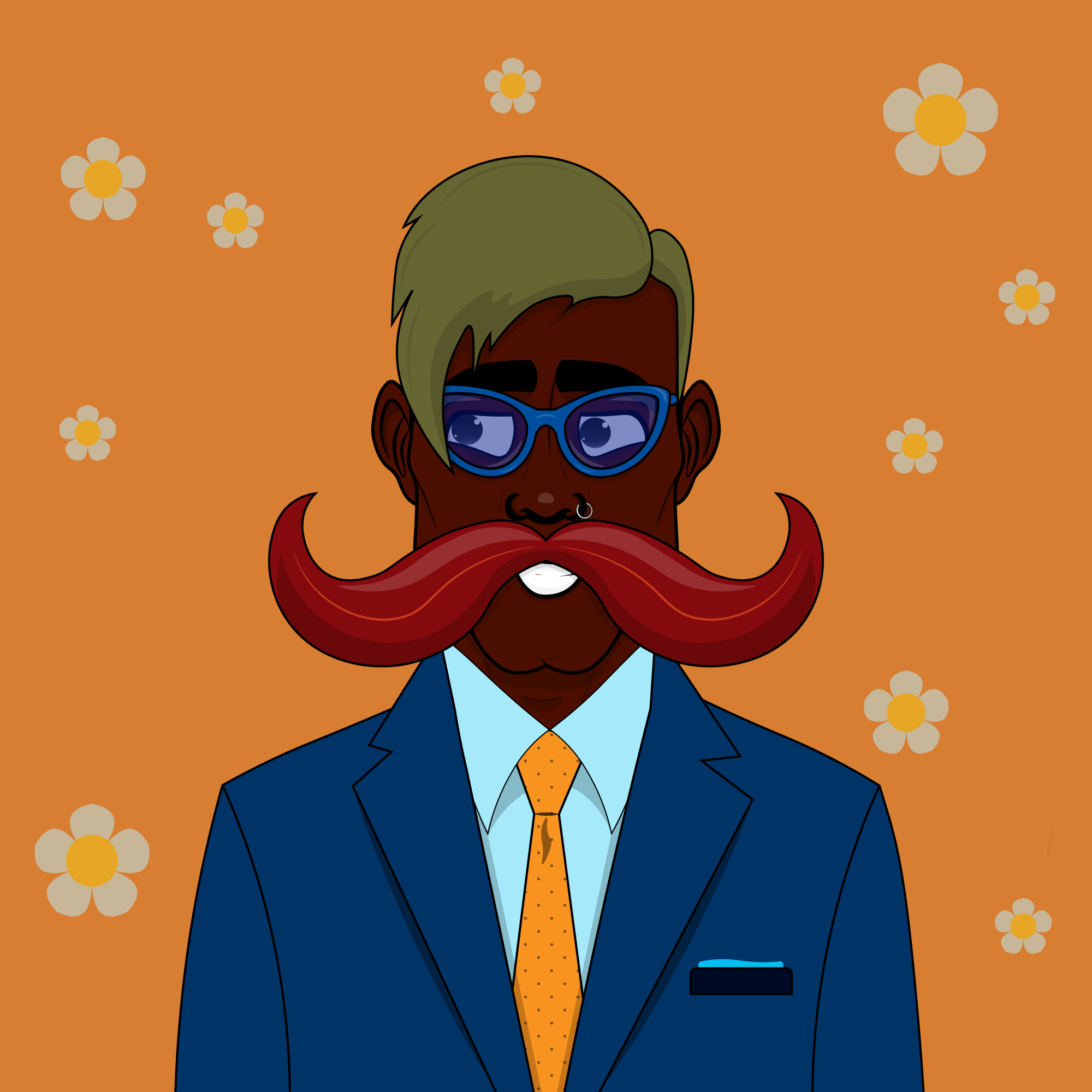 Mustachioed #24 static token preview
