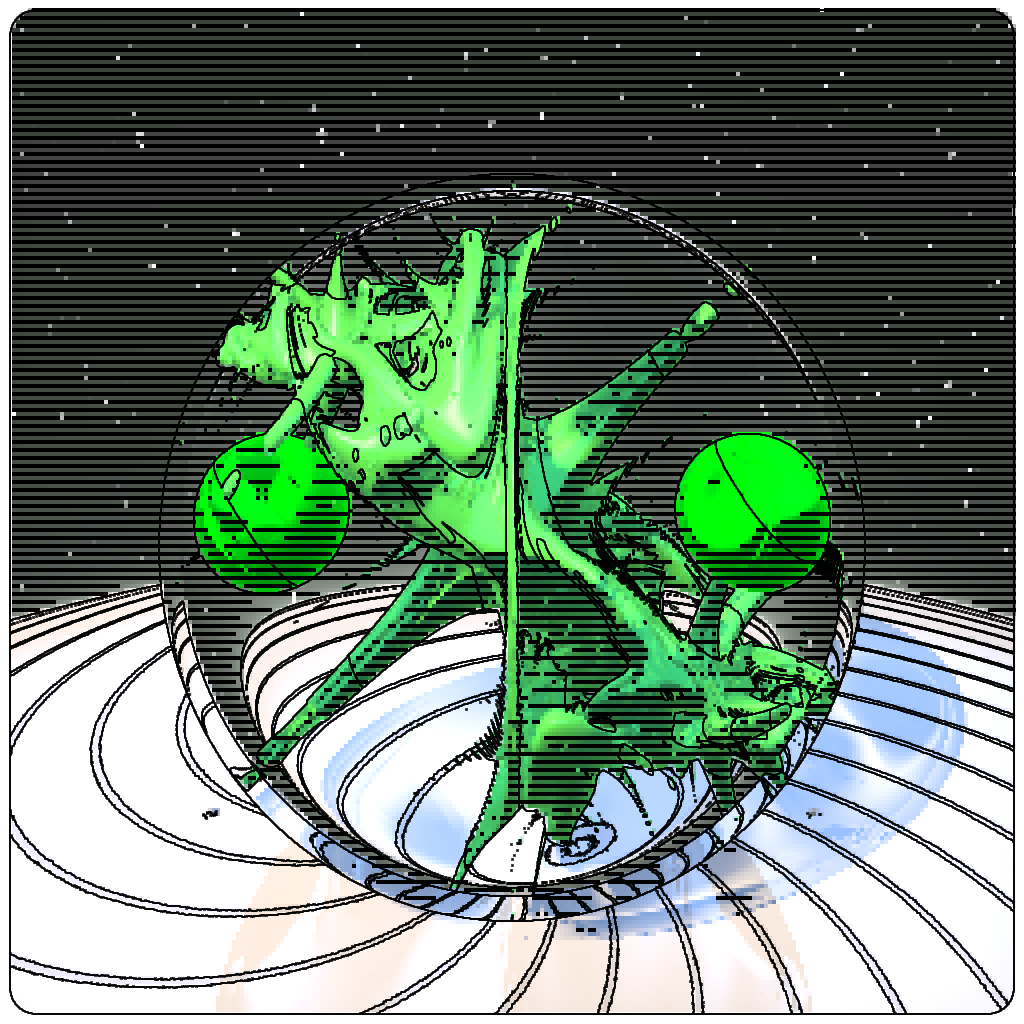 LL21 Mac Plus Fractal-in-a-Globe #20 static token preview