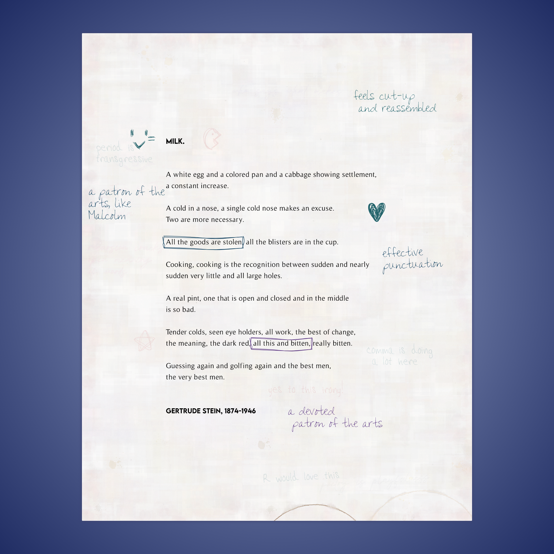 MILK. by Gertrude Stein #12 static token preview
