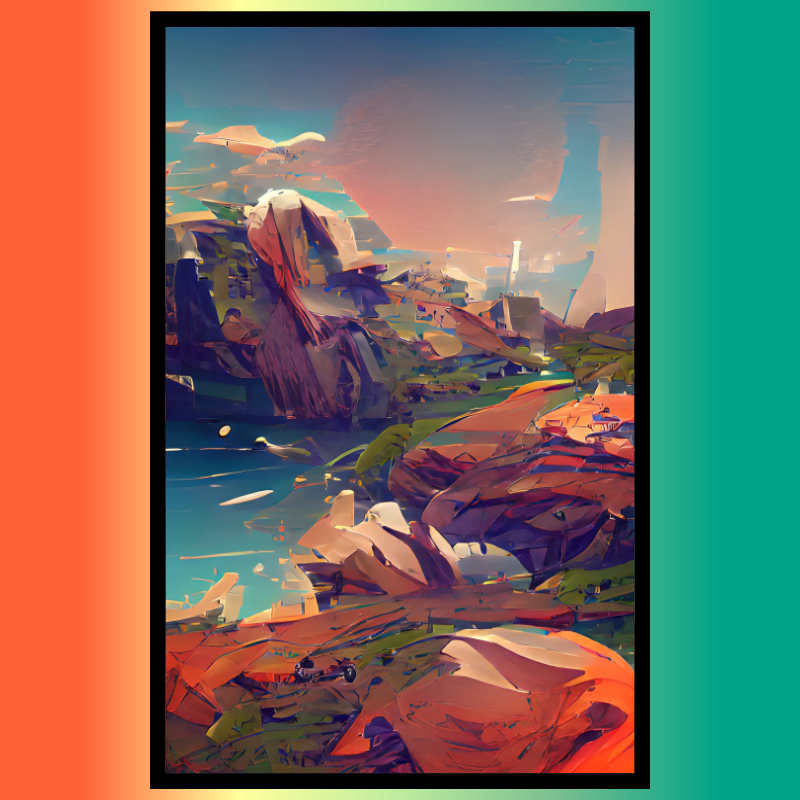 Framed landscape SciFy Art A.I #21 static token preview