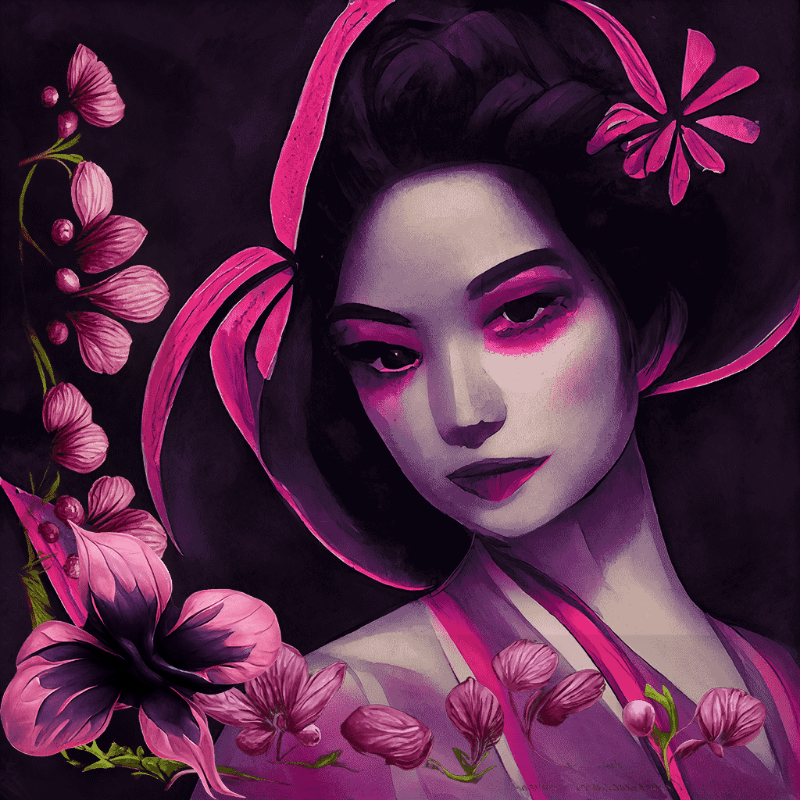 Geisha in Magenta #1 static token preview