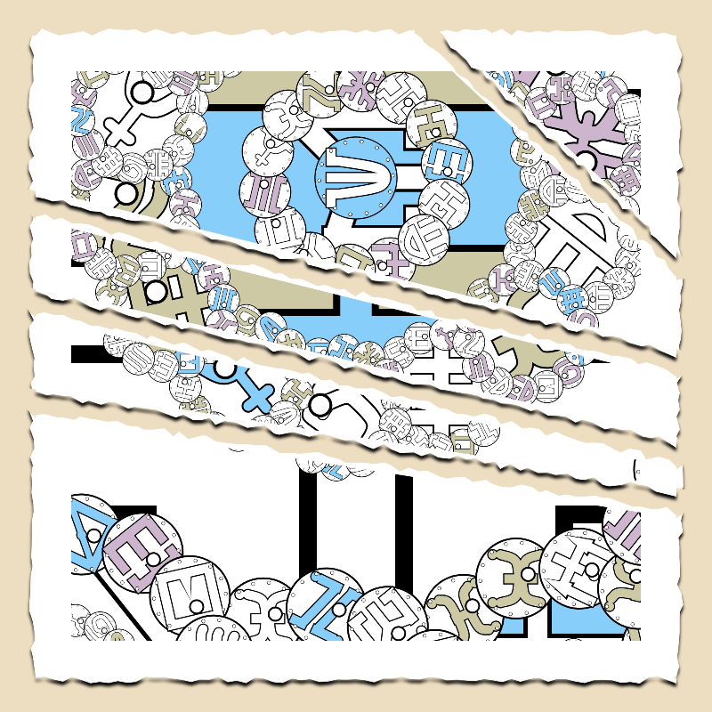 Fractals and fractures -"Alphabetic Signs" #23 static token preview