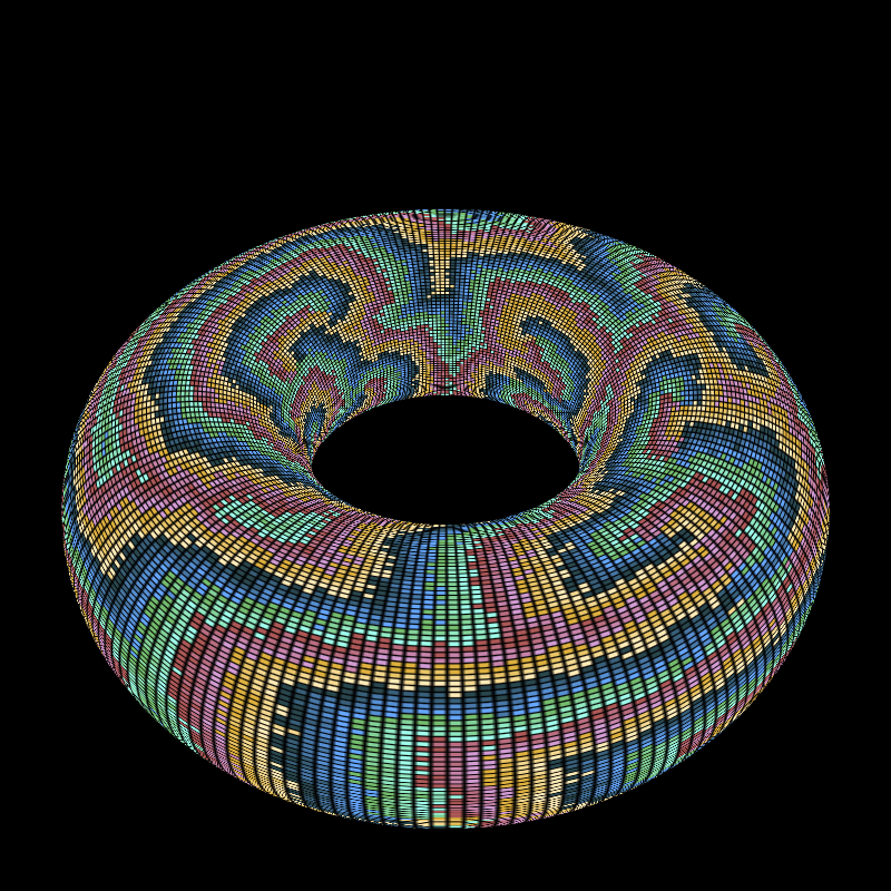 Reaction Diffusion on a Torus #24 static token preview