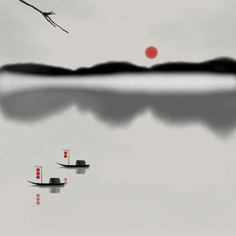 Lakes and Mountains Ink Painting #20 static token preview