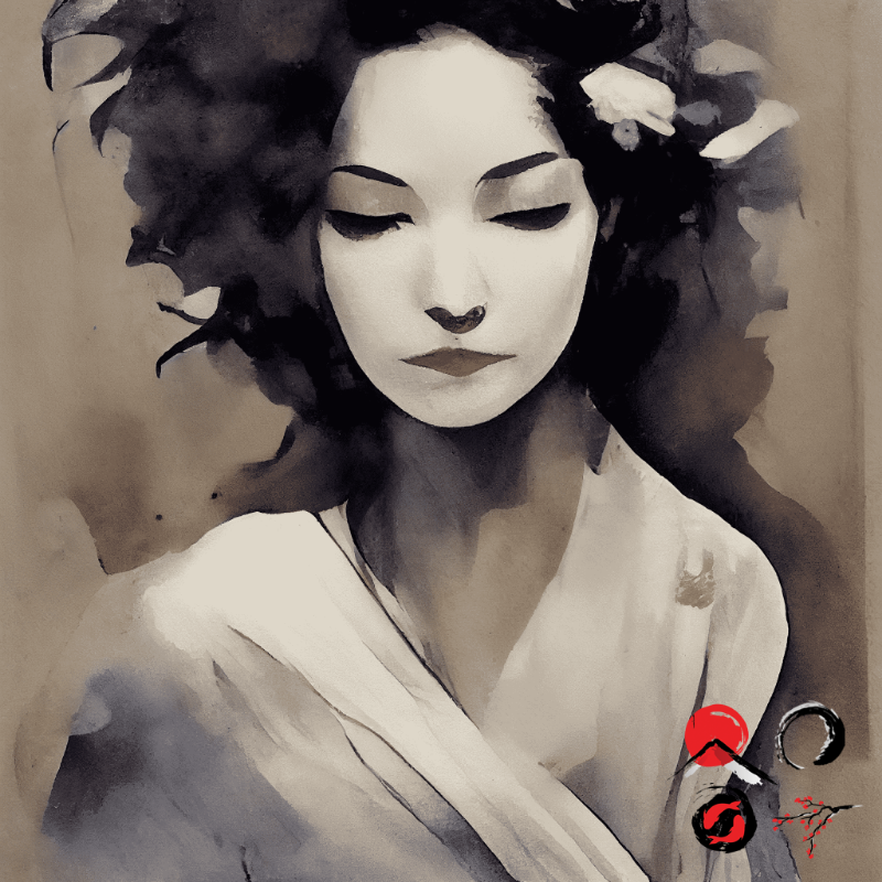Geisha and feather #15 static token preview