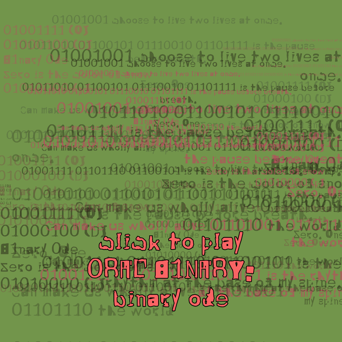 0RAL B1NARY: “BINARY ODE” #16 static token preview