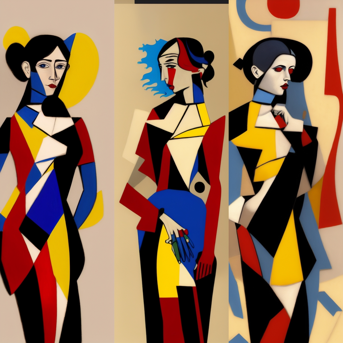Cubism Girls #3 static token preview