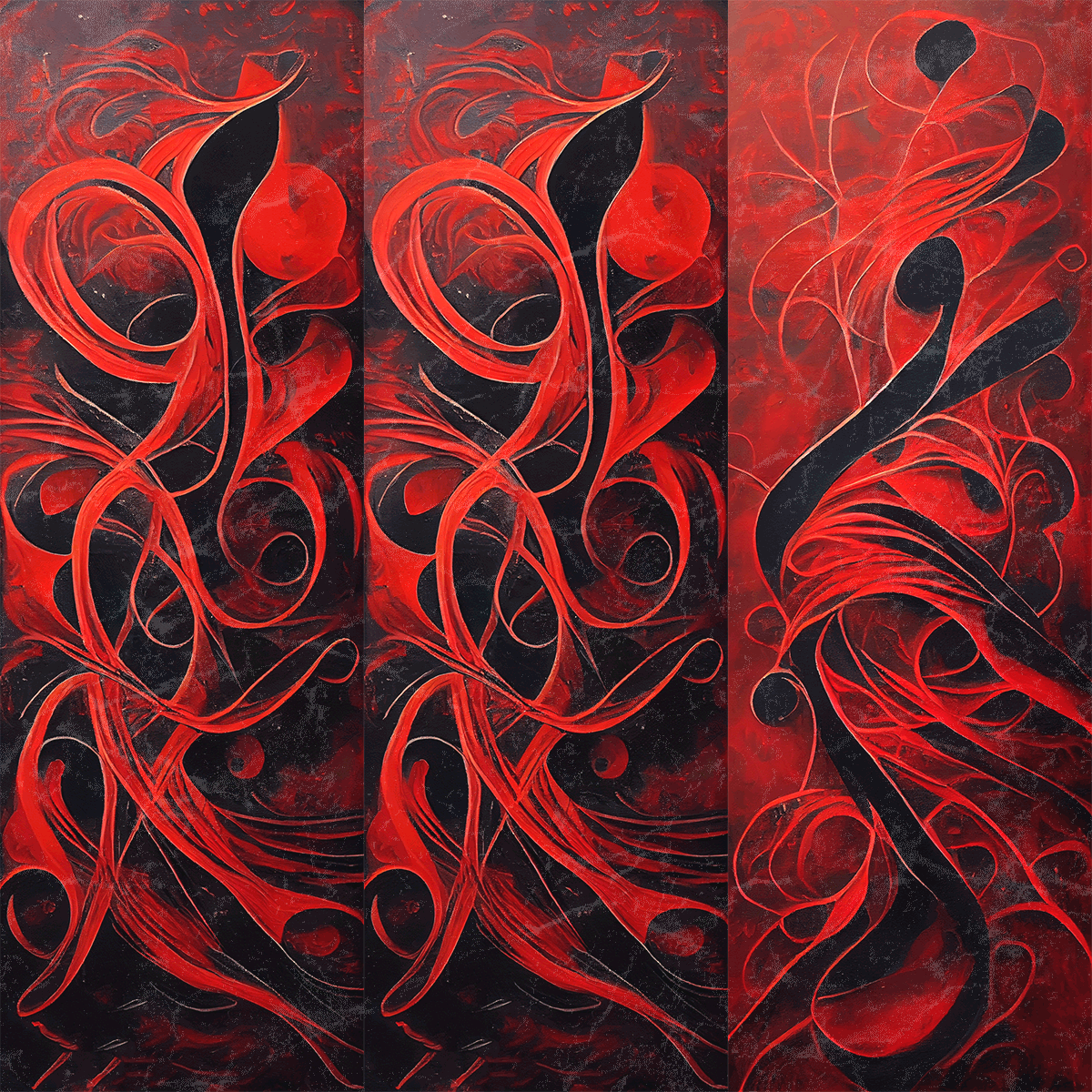 AI Red Calligraphy #5 static token preview